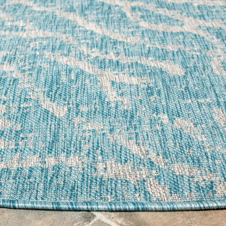 Safavieh Courtyard 6'-7" x 6'-7" Rug in Aqua / Grey