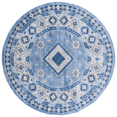 Safavieh Kazak 100 6'-7" x 6'-7" Rug in Blue / Creme