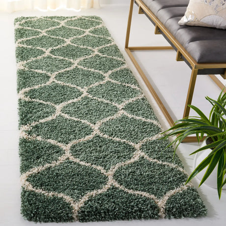 Safavieh Hudson Shag 2'-3" x 8'-0" Rug in Light Green / Ivory