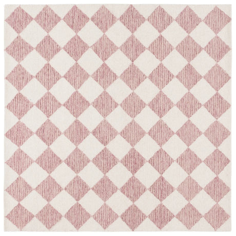 Safavieh Ebony 6'-0" x 6'-0" Rug in Blush Pink / Ivory