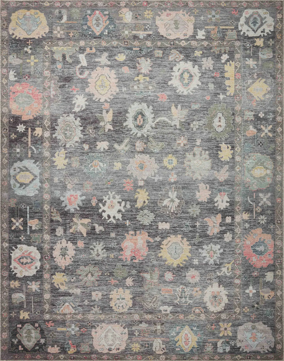 Loloi Elysium Ely-03 Charcoal/Multi Rug - main flat