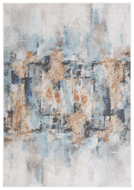 Safavieh Phoenix 500 4'-5" x 6'-5" Rug in Aqua / Gold Rust