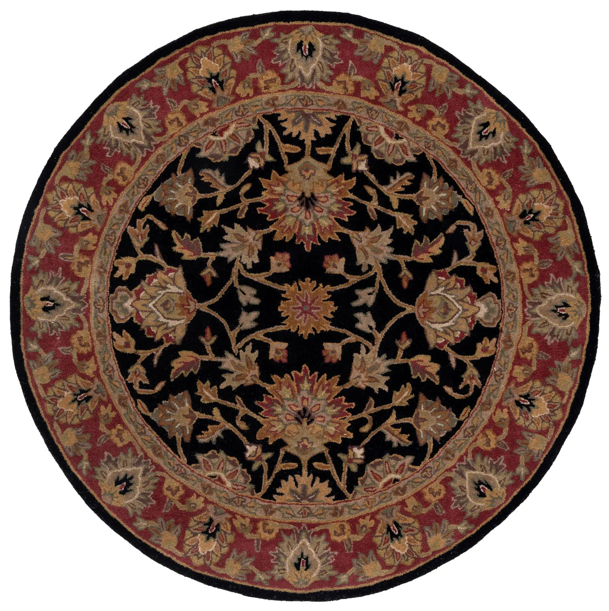 Safavieh Heritage 5'-0" x 5'-0" Rug in Black / Red