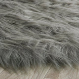 Safavieh Faux Sheep Skin 2'-6" x 6'-0" Rug in Dark Grey