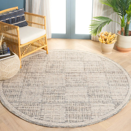 Safavieh Abstract 6'-0" x 6'-0" Rug in Dark Grey / Ivory