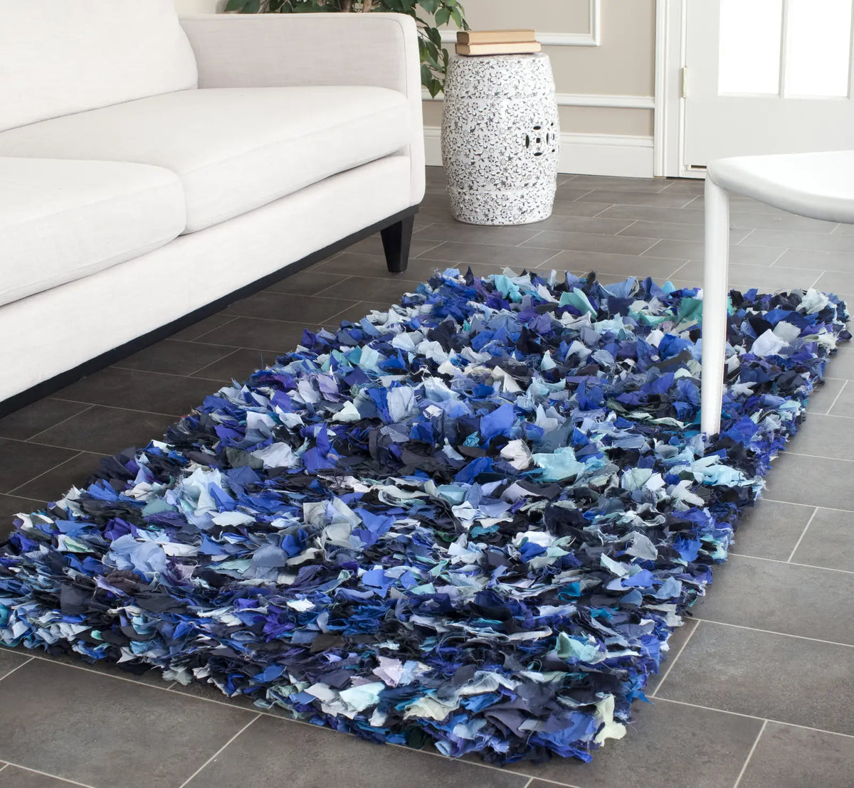 Safavieh Rio Shag 3'-0" x 5'-0" Rug in Navy / Multi
