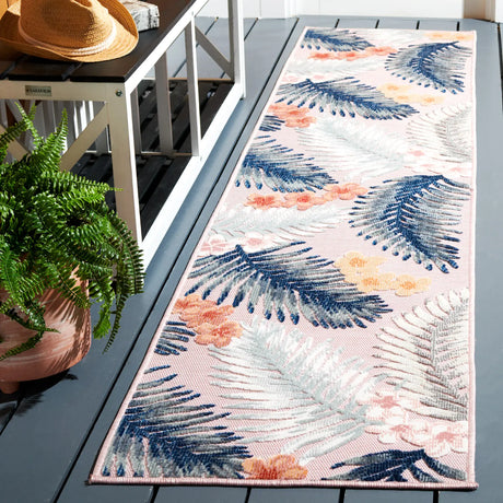 Safavieh Cabana 2'-0" x 9'-0" Rug in Pink / Grey