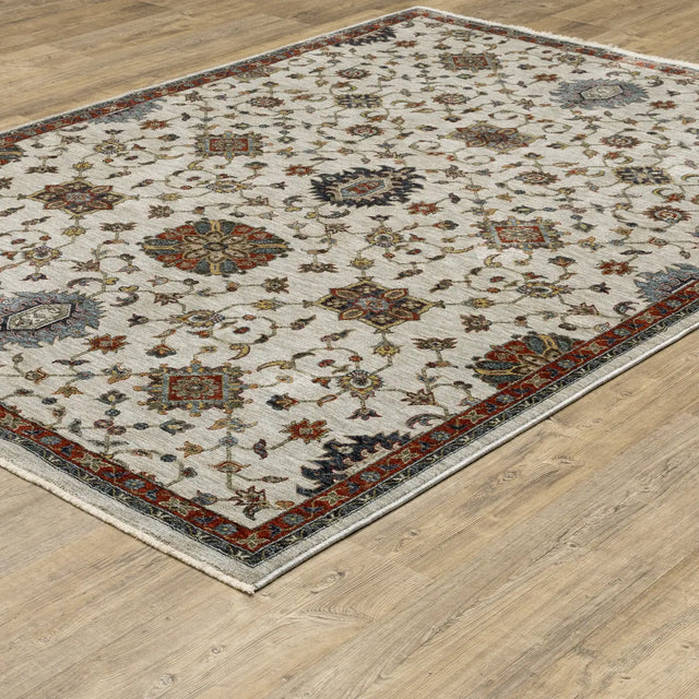 Oriental Weavers Sphinx Aberdeen 751W1 Ivory/ Multi Rugs - angle detail