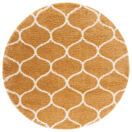 Safavieh Hudson Shag 7'-0" x 7'-0" Rug in Gold / Ivory