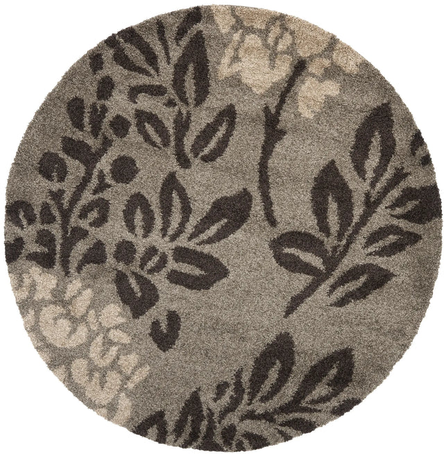 Safavieh Florida Shag 6'-7" x 6'-7" Rug in Smoke / Dark Brown