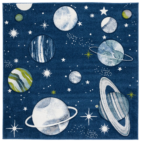 Safavieh Carousel Kids 100 5'-3" x 5'-3" Rug in Navy / Ivory