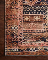 Loloi Layla Lay-14 Mocha/Blush Rugs - corner on wood