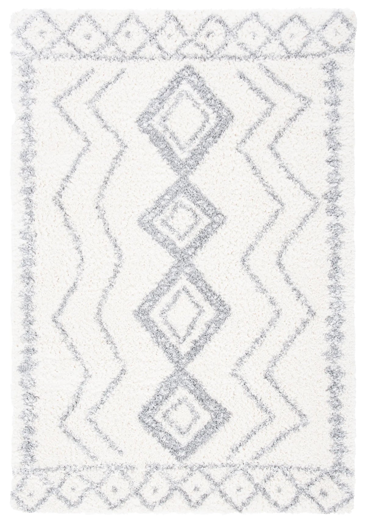Safavieh Parma Shag 4'-0" x 6'-0" Rug in Ivory / Grey