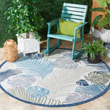 Safavieh Courtyard 6'-7" x 6'-7" Rug in Beige / Green Blue