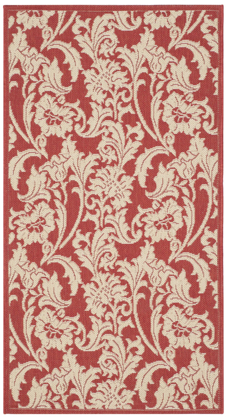 Safavieh Courtyard 2'-7" x 5'-0" Rug in Red / Creme