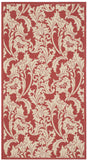 Safavieh Courtyard 2'-7" x 5'-0" Rug in Red / Creme