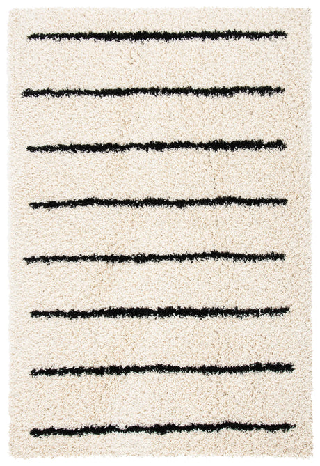 Safavieh Venus Shag 600 4'-0" x 6'-0" Rug in Ivory / Black