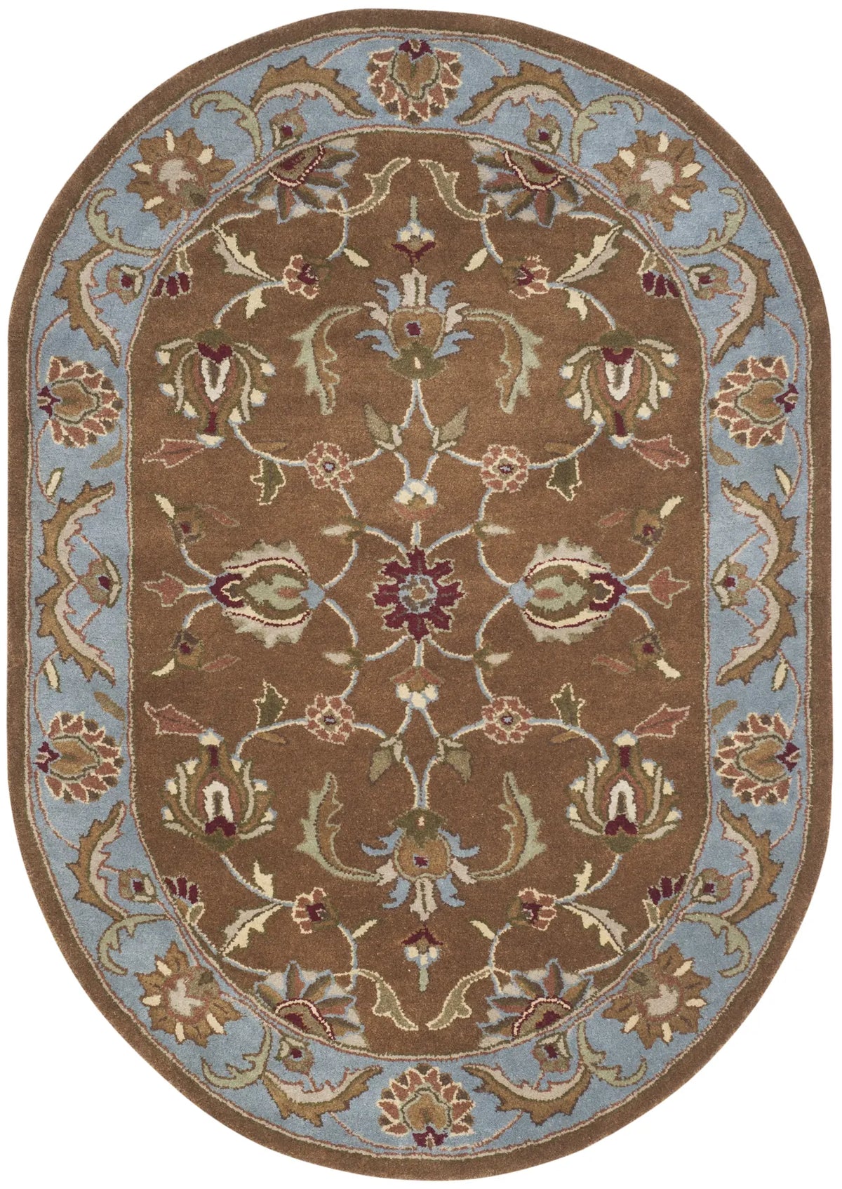 Safavieh Heritage 4'-6" x 6'-6" Rug in Brown / Blue