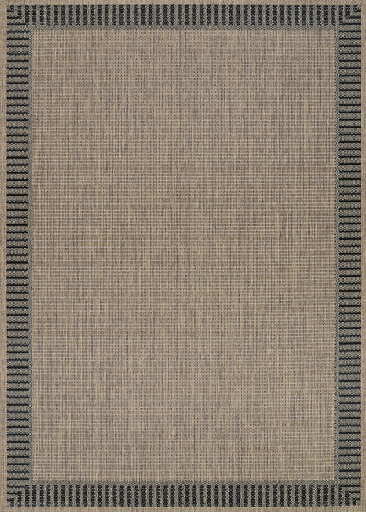 Couristan Recife Wicker Stitch 1681/2500 Cocoa/Black Area Rug