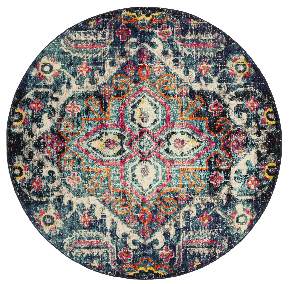 Safavieh Monaco 5'-0" x 5'-0" Rug in Blue / Fuchsia