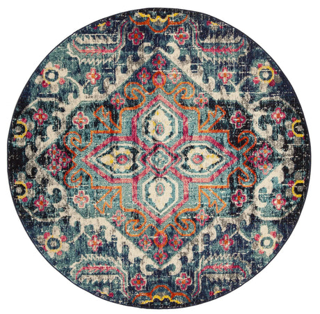 Safavieh Monaco 5'-0" x 5'-0" Rug in Blue / Fuchsia