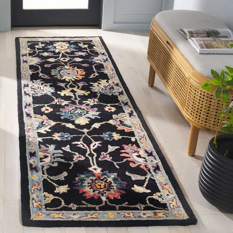 Safavieh Blossom 2'-3" x 8'-0" Rug in Black / Blue