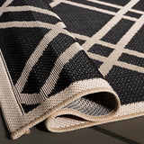 Safavieh Courtyard 4'-0" x 5'-7" Rug in Black / Beige