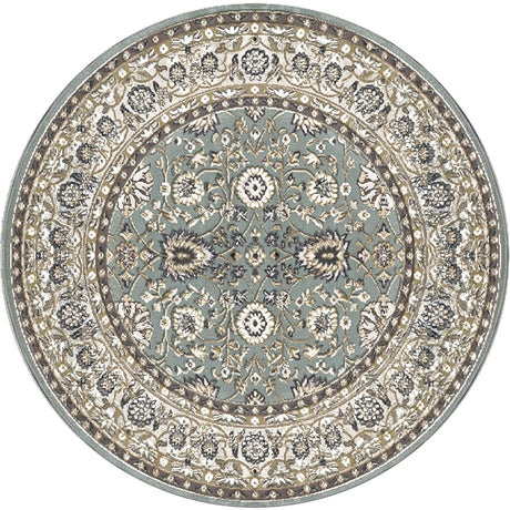 Dynamic Rugs Yazd 2803 Power Loomed Traditional Grey/Ivory Rug - Round