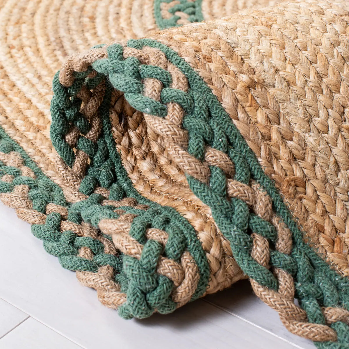 Safavieh Natural Fiber 3'-0" x 5'-0" Rug in Natural / Green