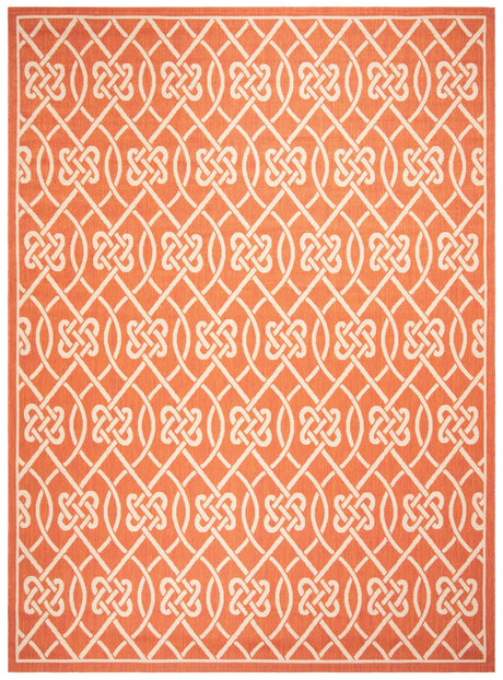 Safavieh Courtyard 6'-7" x 9'-6" Rug in Terracotta / Light Beige
