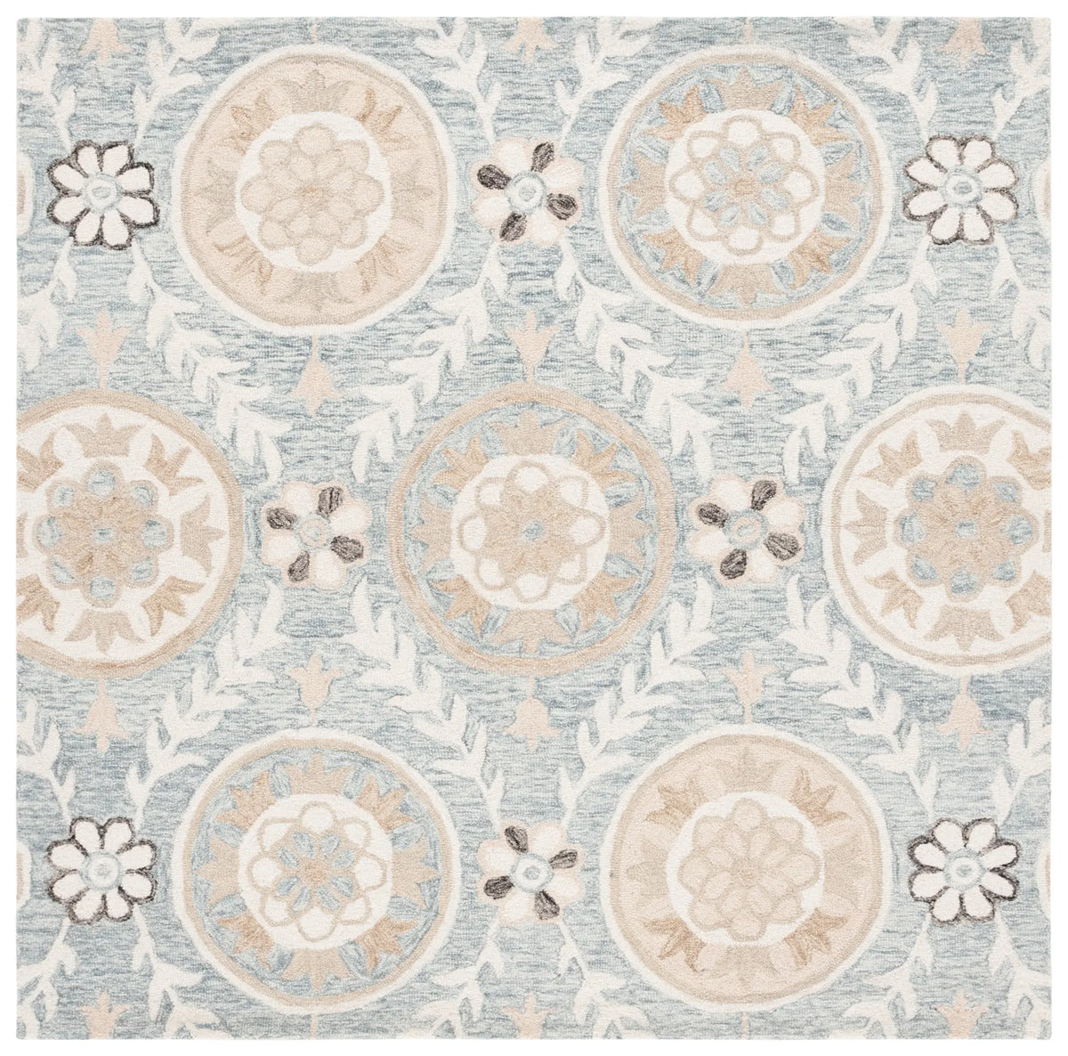 Safavieh Jardin 6'-0" x 6'-0" Rug in Light Grey / Ivory