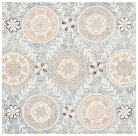 Safavieh Jardin 6'-0" x 6'-0" Rug in Light Grey / Ivory