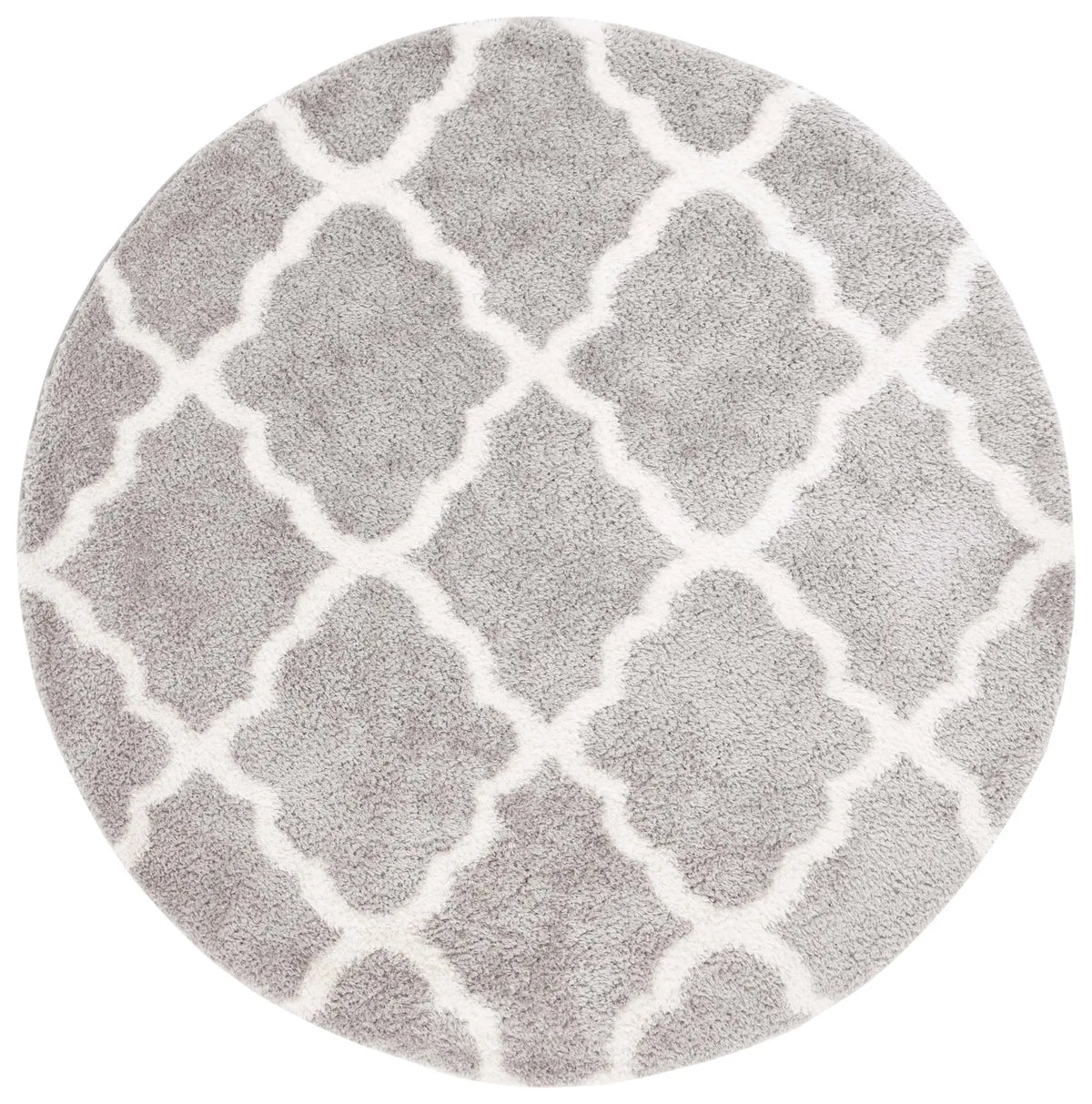 Safavieh Tahoe Shag 6'-7" x 6'-7" Rug in White / Silver