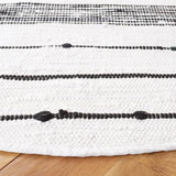 Safavieh Striped Kilim 6'-0" x 6'-0" Rug in Ivory / Black