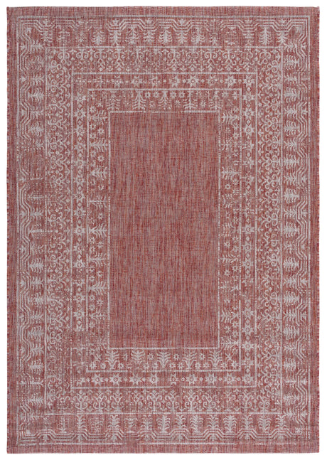 Safavieh Courtyard 5'-3" x 7'-7" Rug in Red / Beige