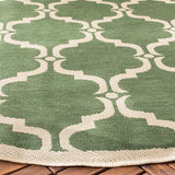 Safavieh Courtyard 5'-3" x 5'-3" Rug in Dark Green / Beige