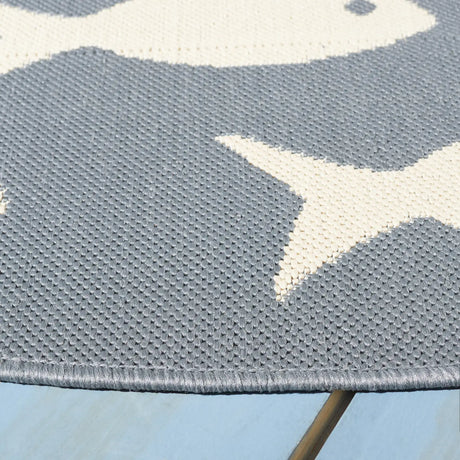 Safavieh Courtyard 5'-3" x 5'-3" Rug in Dark Grey / Beige