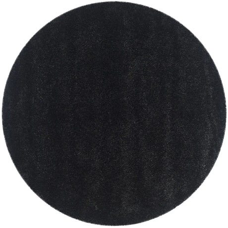 Safavieh Shag 3'-0" x 3'-0" Rug in Black / Ivory