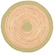 Safavieh Braided 3'-0" x 3'-0" Rug in Green / Natural