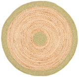 Safavieh Braided 3'-0" x 3'-0" Rug in Green / Natural
