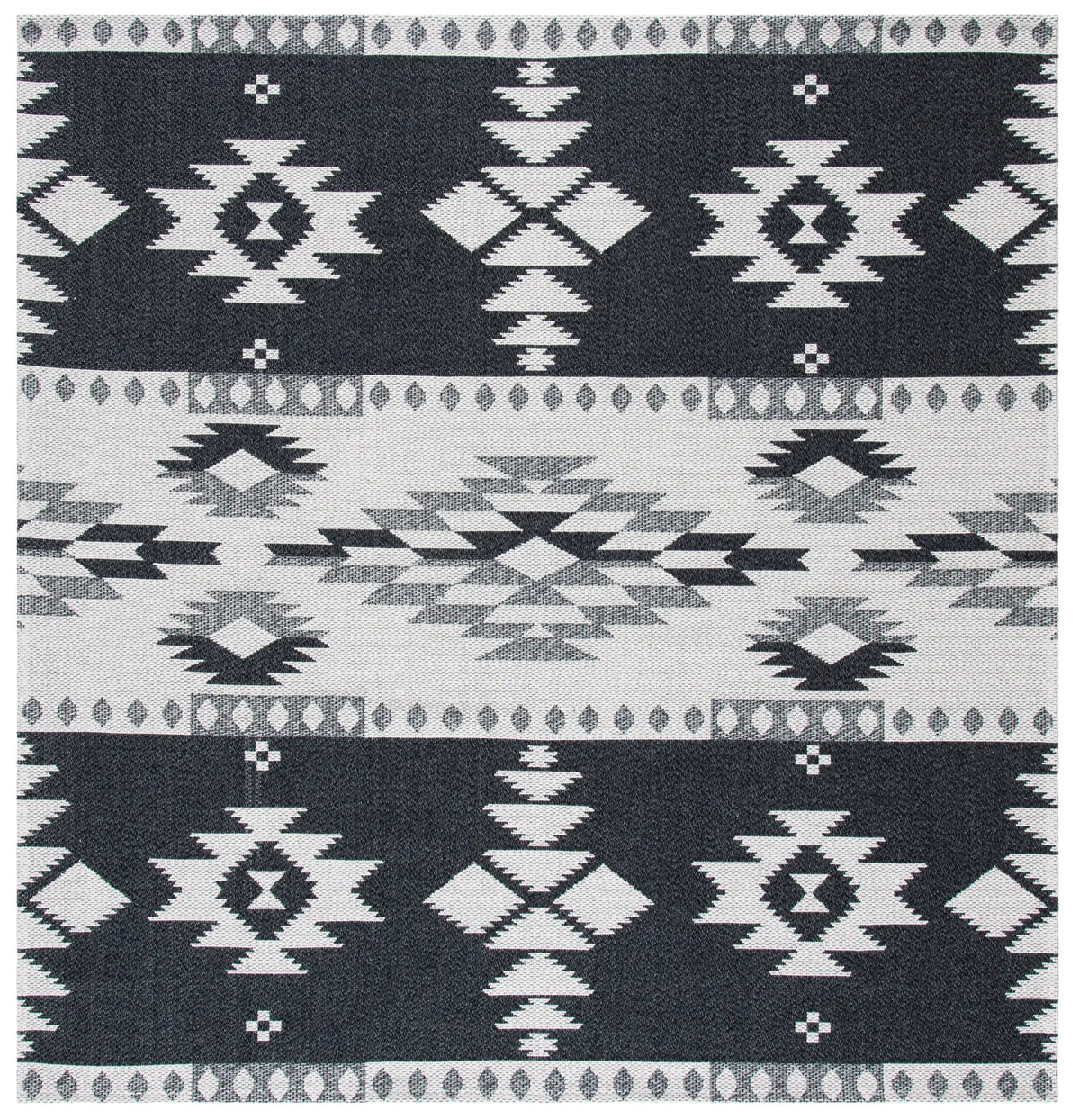 Safavieh Augustine 6'-4" x 6'-4" Rug in Black / Light Grey