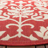 Safavieh Courtyard 5'-3" x 5'-3" Rug in Red / Natural