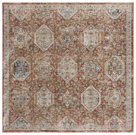 Safavieh Silverado 6'-4" x 6'-4" Rug in Rust / Blue