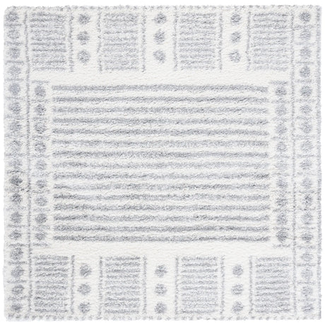 Safavieh Parma Shag 6'-7" x 6'-7" Rug in Grey / Ivory