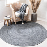 Safavieh Braided 6'-0" x 6'-0" Rug in Charcoal
