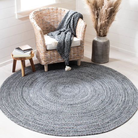 Safavieh Braided 6'-0" x 6'-0" Rug in Charcoal