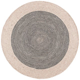 Safavieh Braided 5'-0" x 5'-0" Rug in Beige / Black