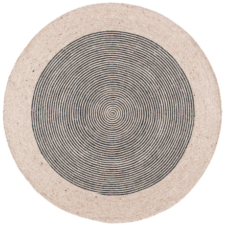 Safavieh Braided 5'-0" x 5'-0" Rug in Beige / Black