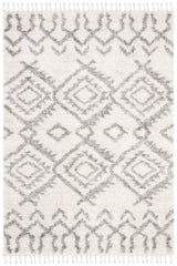 Safavieh Berber Fringe Shag 4'-0" x 6'-0" Rug in Cream / Grey