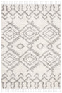 Safavieh Berber Fringe Shag 4'-0" x 6'-0" Rug in Cream / Grey